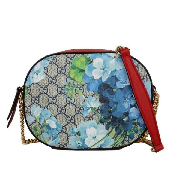 Gucci Mini Blooms Chain Shoulder Bag Floral Crossbody Camera Bag - Picture 1 of 10
